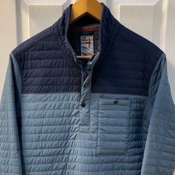 Relwen Jacket Two Tone Blue Windzip Popover Quilted Pullover Size Medium - Picture 2 of 6